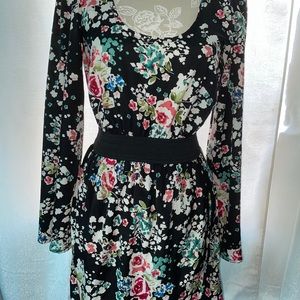 Floral Black Dress